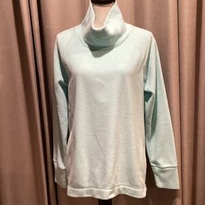 DSG Soft Mint Green Cowl Neck Fleece, size large.